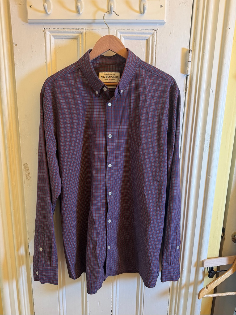 Mizzen+Main Leeward Collection Shirt XXL Trim Fit Made USA Performance Plaid